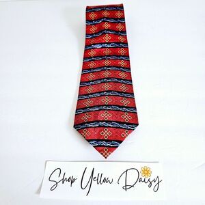Divinity "Crown Of Thorns" 100% Silk Handmade Tie Red &‎ Black Design~T173.3